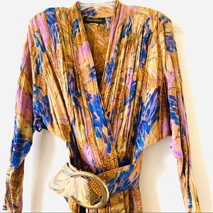 Beautiful Vintage 80s Style Dress with Belt